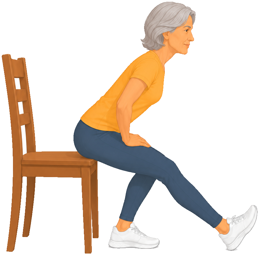 Exercise: a plank with support from a chair.